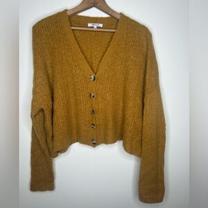 Madewell Mustard Alpaca Blend Cardigan Sweater Women’s Size L Cottagecore